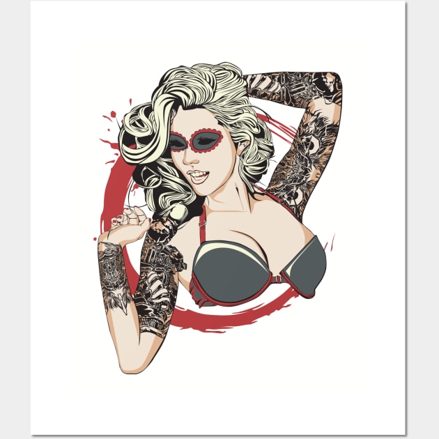 Tattooed Girl Wall Art by SybaDesign